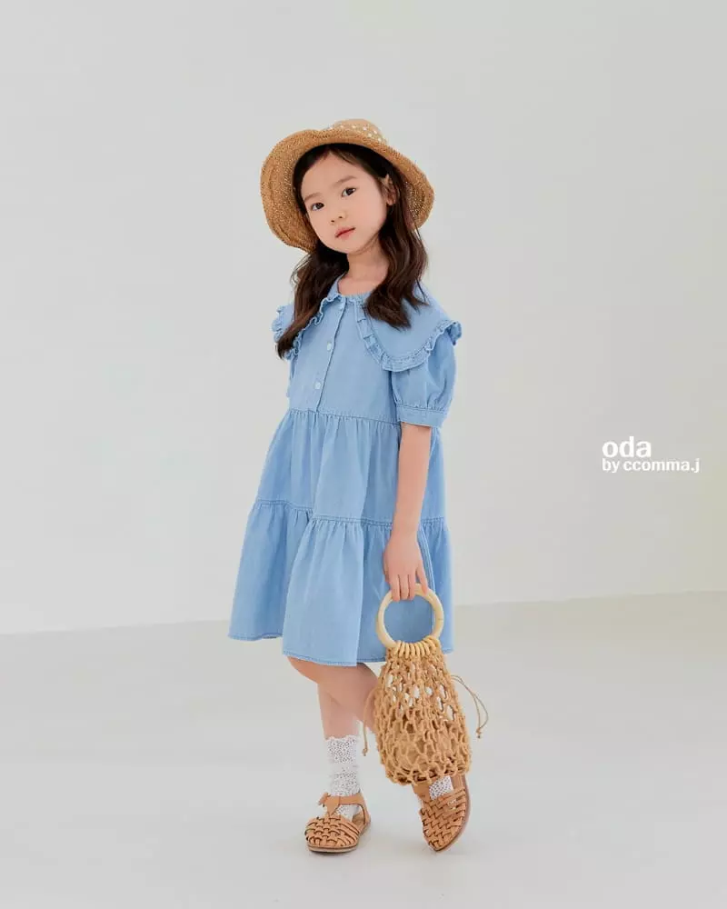 Oda - Korean Children Fashion - #prettylittlegirls - Cut Denim One-piece - 9