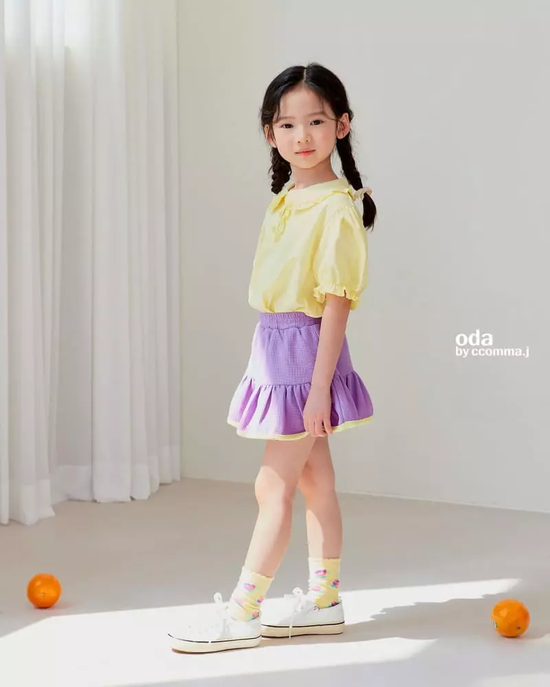 Oda - Korean Children Fashion - #toddlerclothing - Jelly Frill Collar Tee - 5
