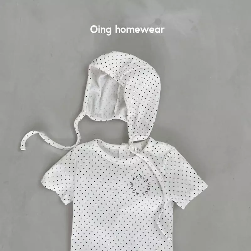 Oing - Korean Baby Fashion - #babyboutique - Bebe Bonnet Bodysuit with Bonnet - 2