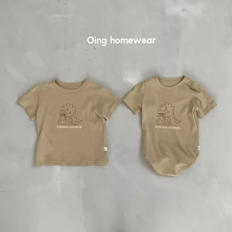 Oing - Korean Baby Fashion - #babyclothing - Bebe Dino Bodysuit - 3