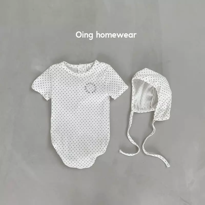 Oing - Korean Baby Fashion - #smilingbaby - Bebe Bonnet Bodysuit with Bonnet