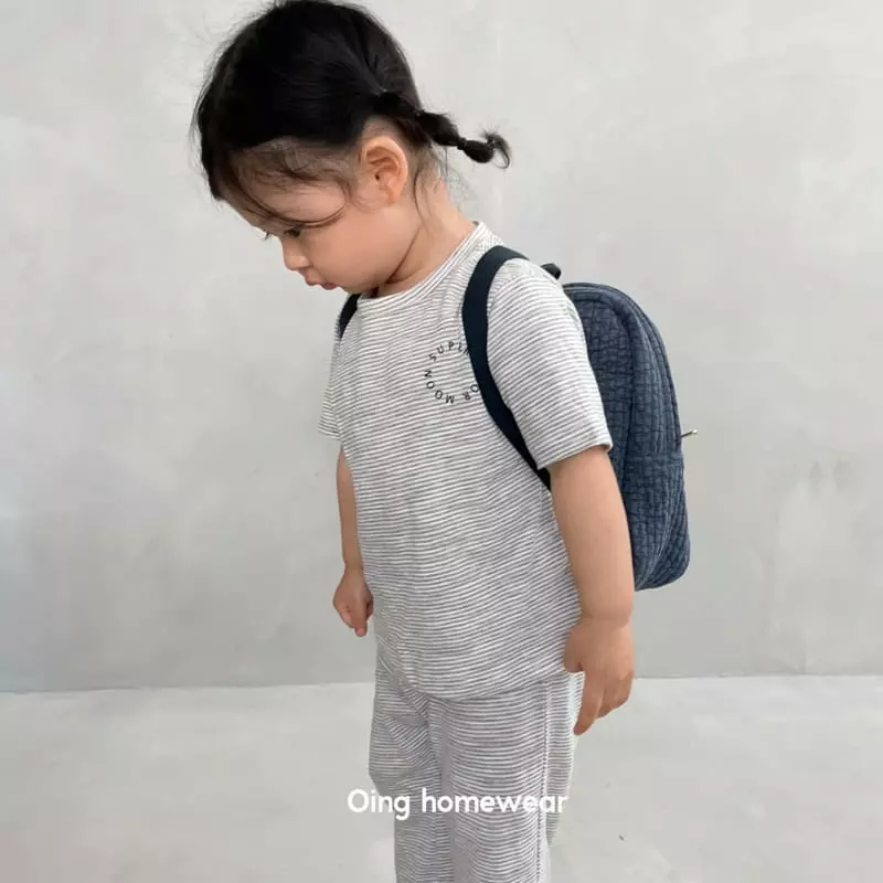 Oing - Korean Children Fashion - #childofig - Stripes Top Bottom Set - 3