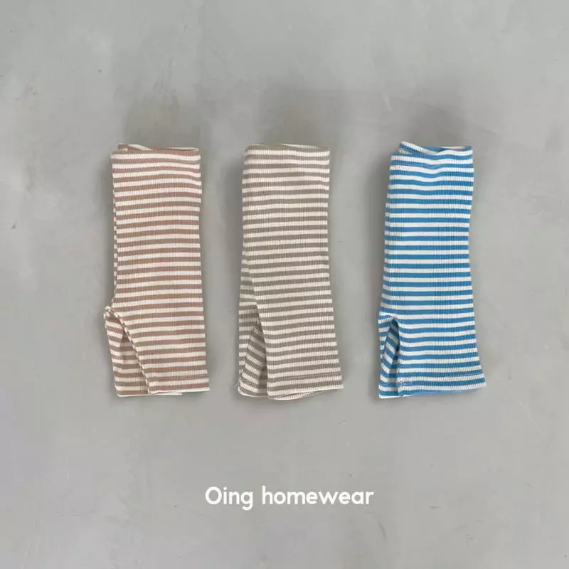 Oing - Korean Children Fashion - #childrensboutique - Stripes Leggings - 7