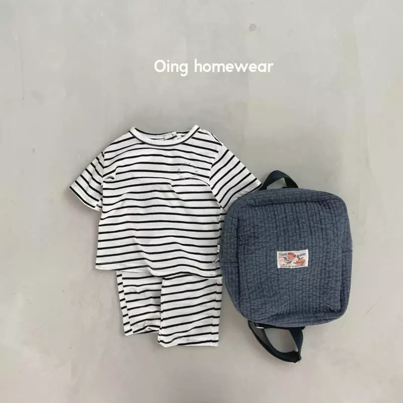 Oing - Korean Children Fashion - #childrensboutique - Stripes Top Bottom Set - 5