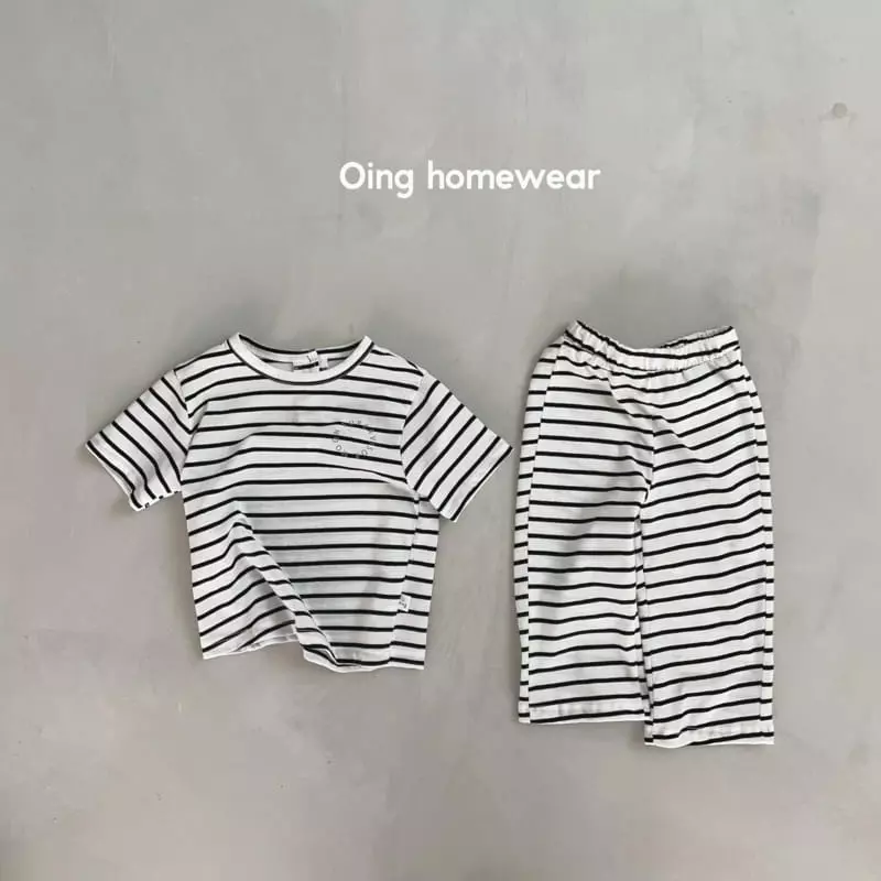 Oing - Korean Children Fashion - #designkidswear - Stripes Top Bottom Set - 6