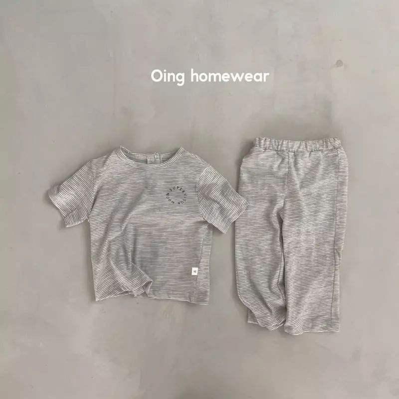 Oing - Korean Children Fashion - #fashionkids - Stripes Top Bottom Set - 8