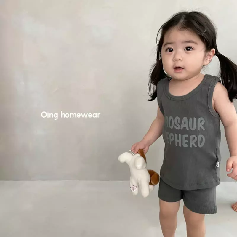Oing - Korean Children Fashion - #kidsshorts - Dino Top Bottom Set