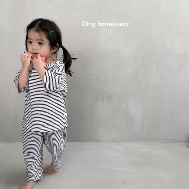 Oing - Korean Children Fashion - #minifashionista - Tom Top Bottom Set - 2