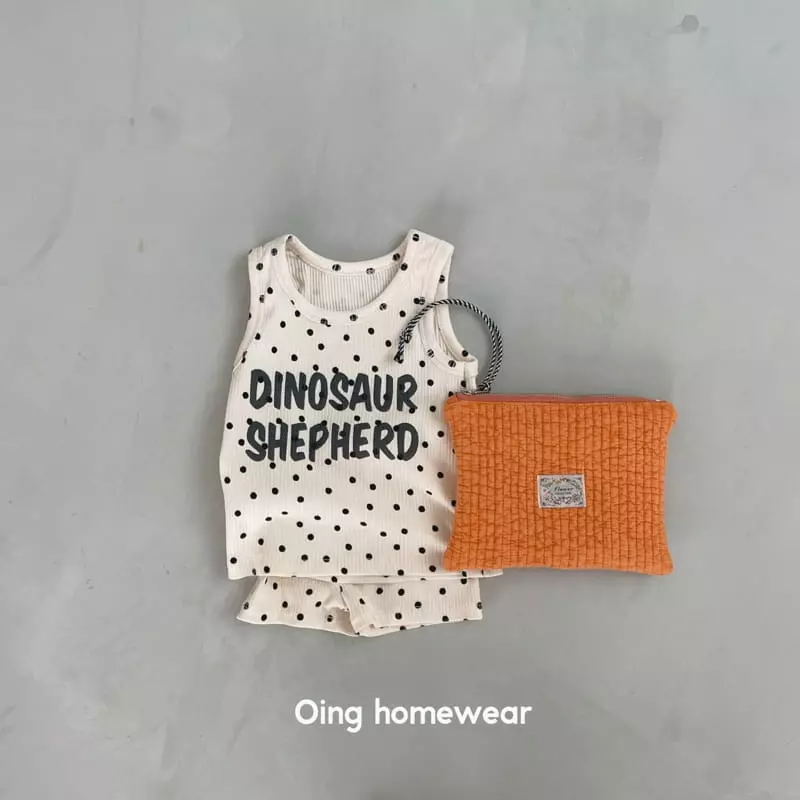 Oing - Korean Children Fashion - #toddlerclothing - Dino Top Bottom Set - 10