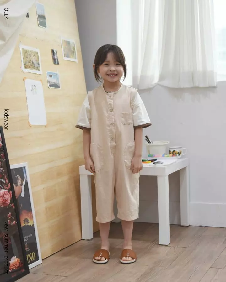 Ollymarket - Korean Children Fashion - #Kfashion4kids - Linen Pocket Jumpsuit - 2