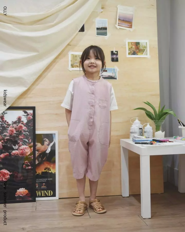 Ollymarket - Korean Children Fashion - #childofig - Linen Pocket Jumpsuit - 7