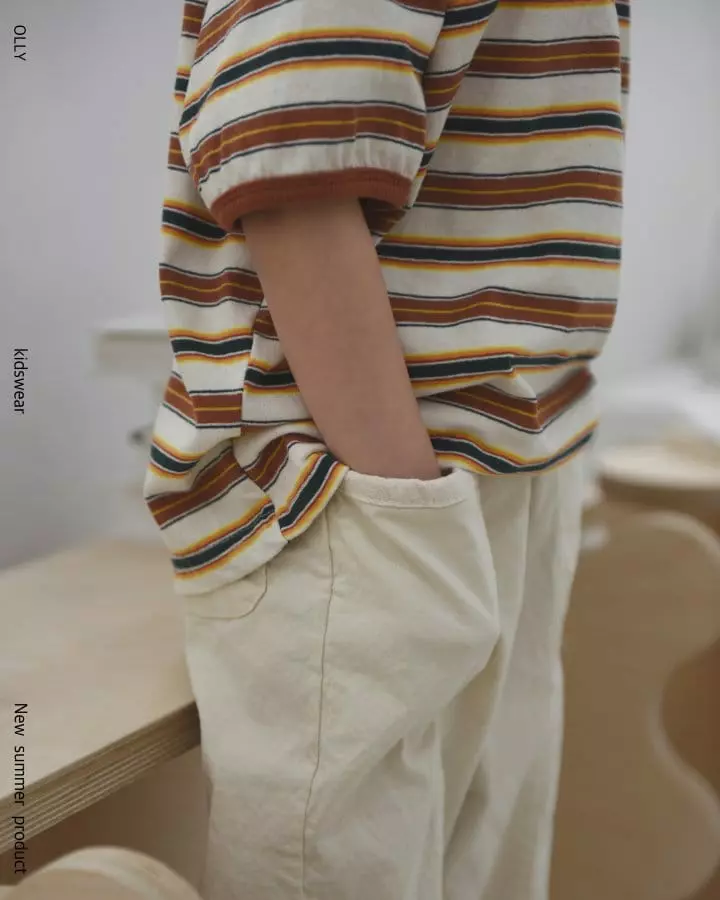Ollymarket - Korean Children Fashion - #designkidswear - Stripes Color Short Sleeves Tee - 3