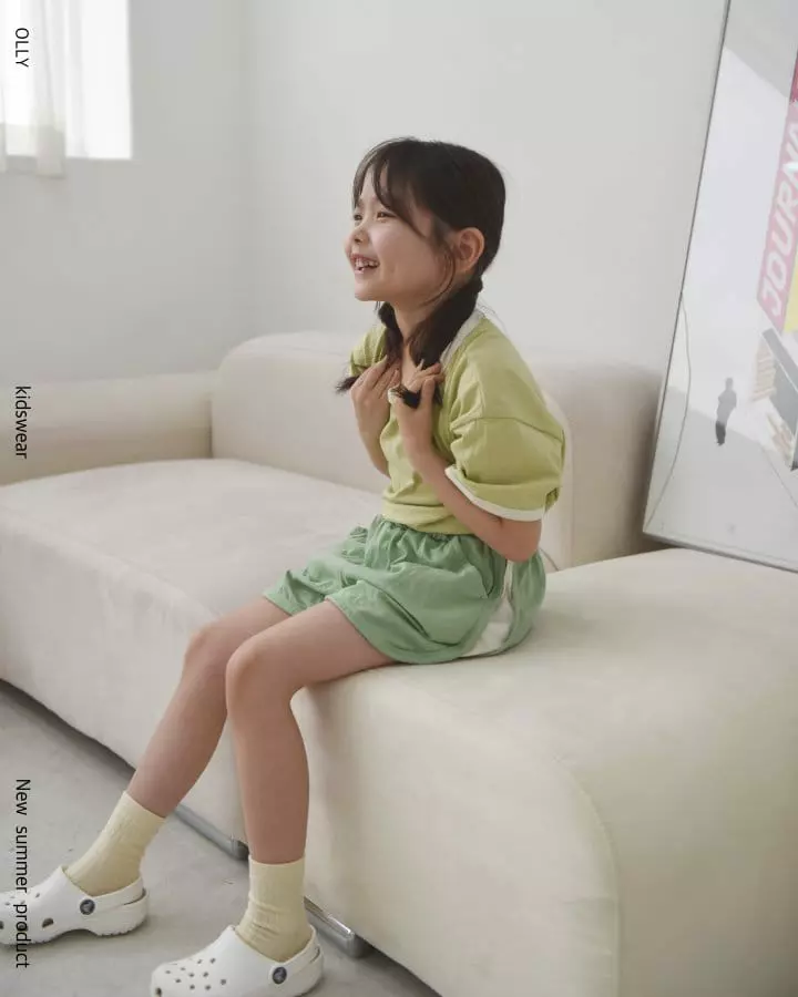 Ollymarket - Korean Children Fashion - #kidsshorts - Color Short Sleeves Tee - 4