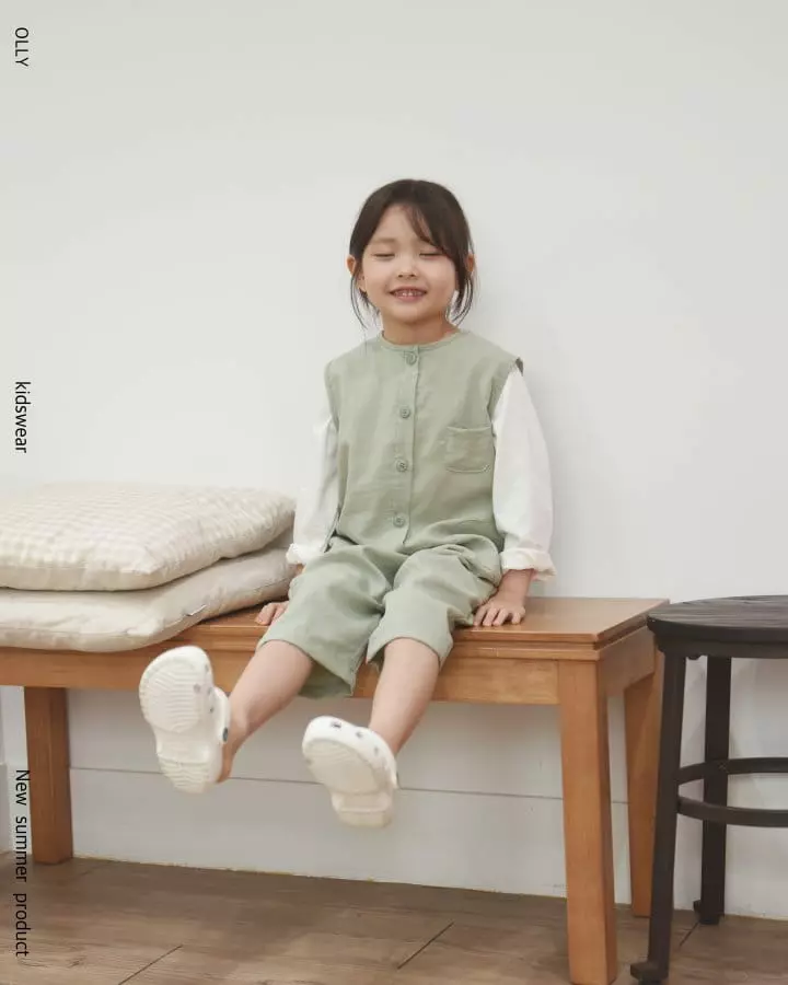 Ollymarket - Korean Children Fashion - #littlefashionista - Linen Pocket Jumpsuit - 4