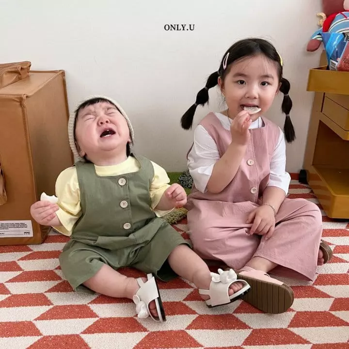 Only U - Korean Children Fashion - #kidsshorts - Cheese Jumpsuit - 2
