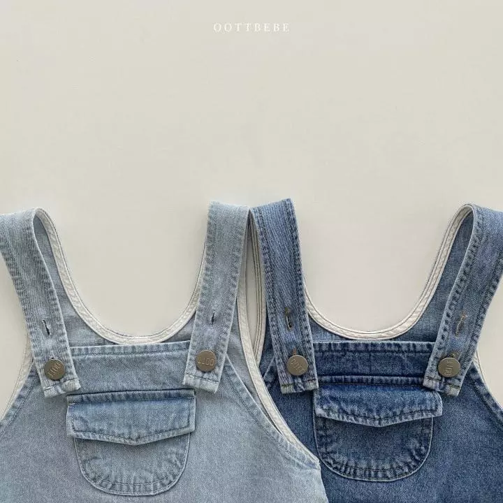Oott Bebe - Korean Baby Fashion - #babyboutique - Vivi Denim Dungarees Bodysuit