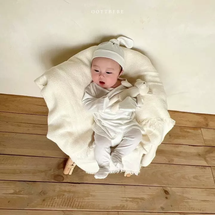 Oott Bebe - Korean Baby Fashion - #onlinebabyshop - Pure Organic Benet Bonnet Set - 4
