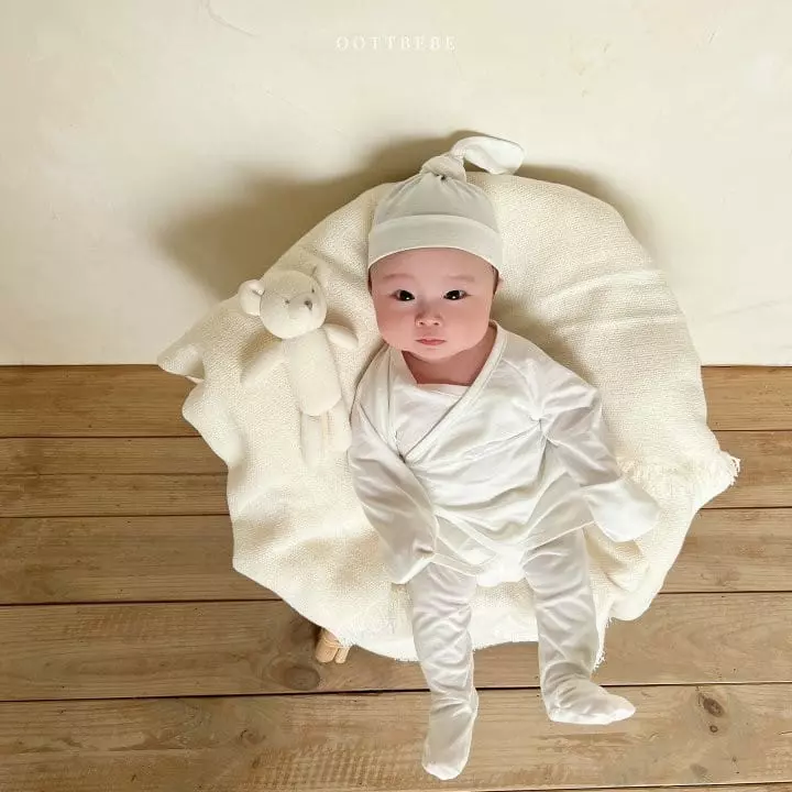 Oott Bebe - Korean Baby Fashion - #babyboutique - Pure Organic Benet Bonnet Set - 5