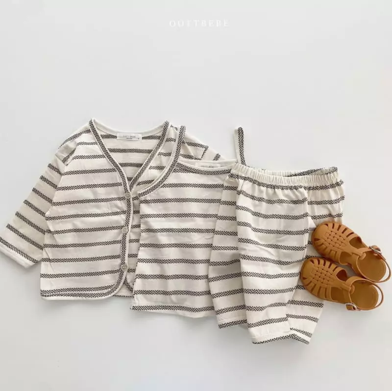 Oott Bebe - Korean Baby Fashion - #babyclothing - Indian Top Bottom Cardigan Set - 5