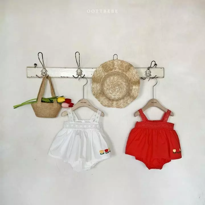 Oott Bebe - Korean Baby Fashion - #babyclothing - Tulip Punching Lace Bodysuit - 11