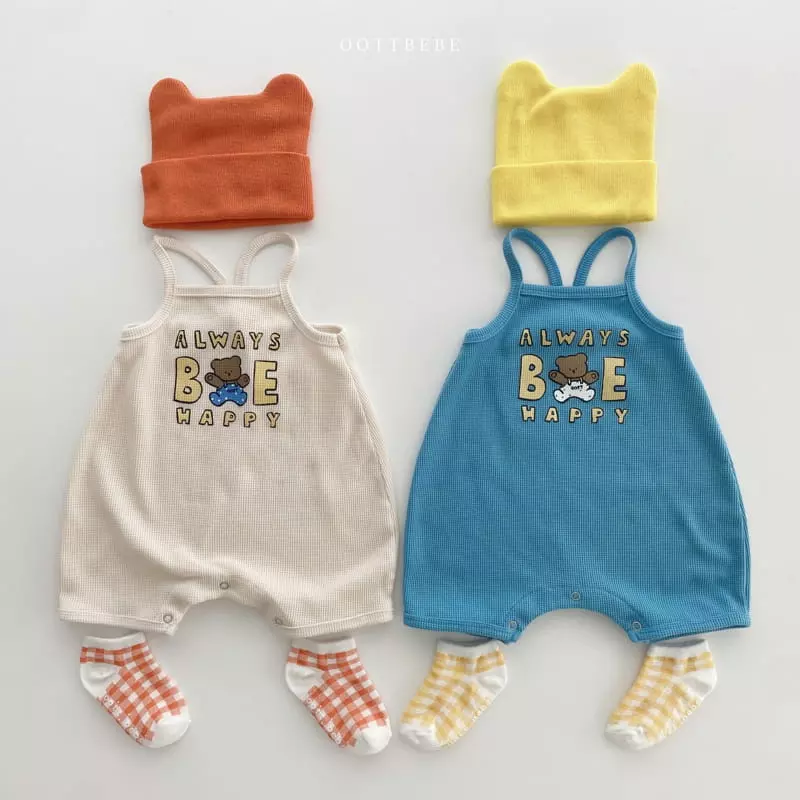 Oott Bebe - Korean Baby Fashion - #babyfashion - Be Happy Waffle Bodysuit - 9
