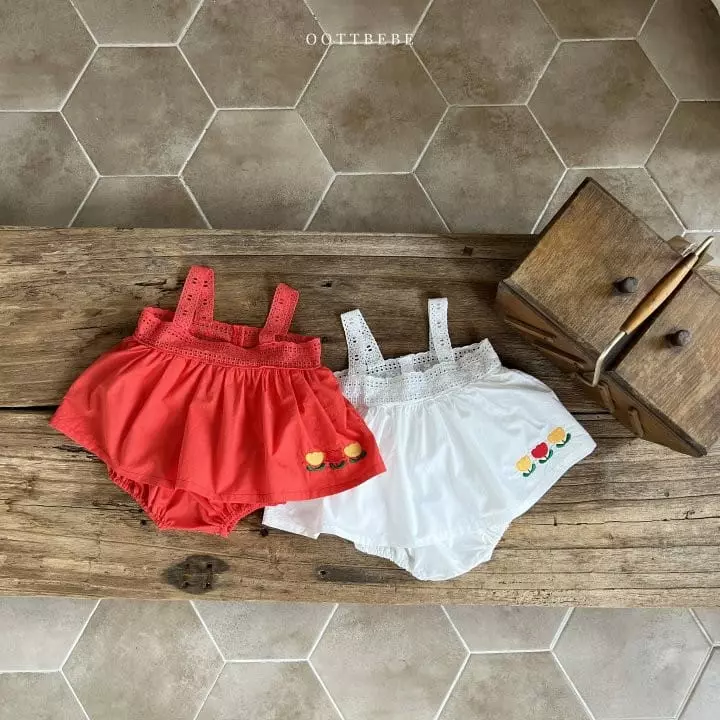 Oott Bebe - Korean Baby Fashion - #babyfashion - Tulip Punching Lace Bodysuit - 12