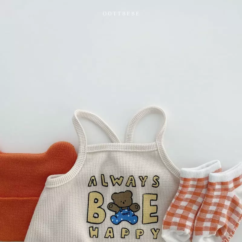 Oott Bebe - Korean Baby Fashion - #babyfever - Be Happy Waffle Bodysuit - 10