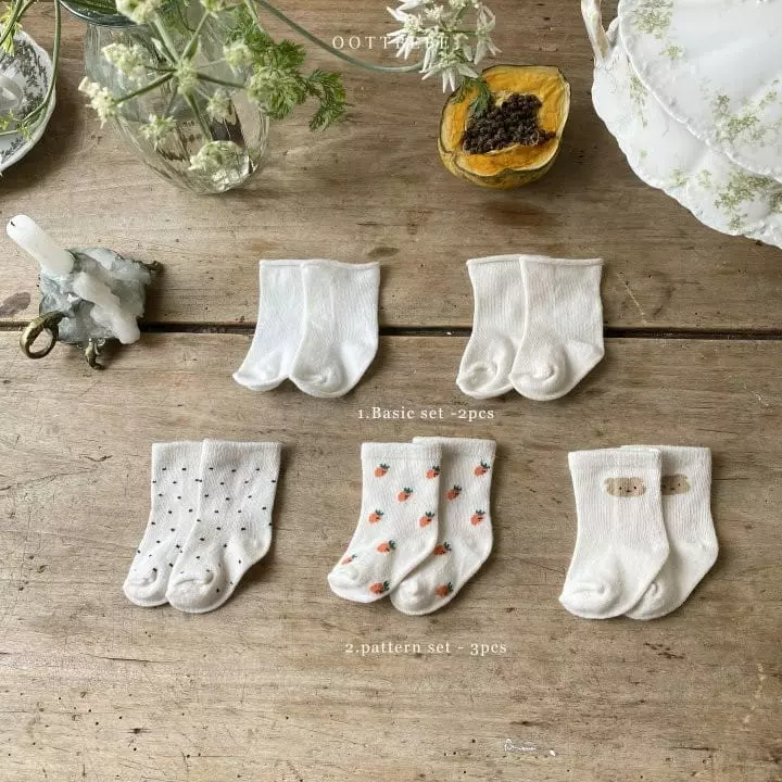 Oott Bebe - Korean Baby Fashion - #babyfever - New Born Socks Basic - 2