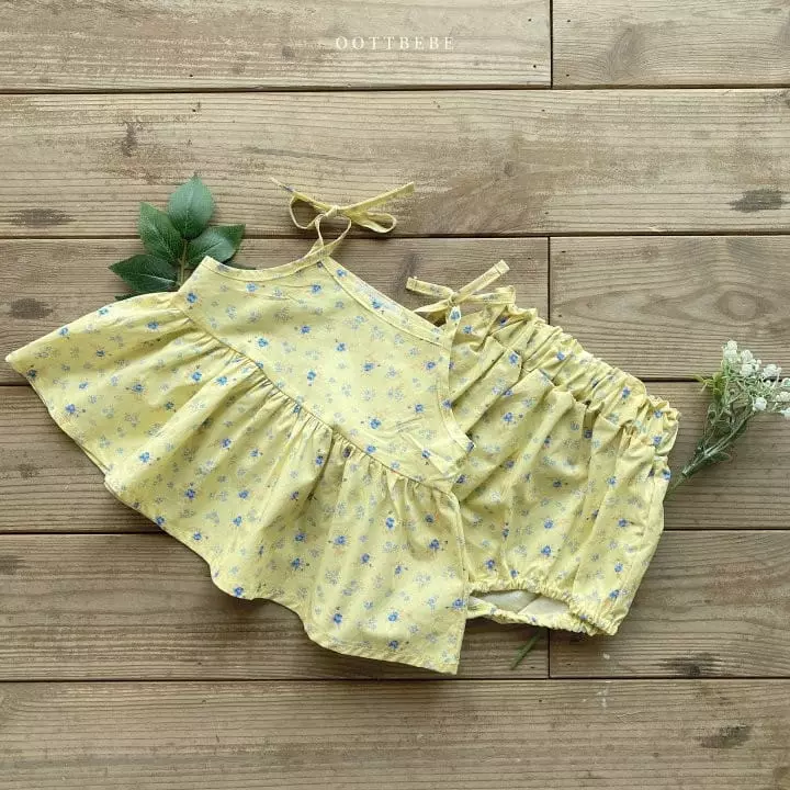 Oott Bebe - Korean Baby Fashion - #babygirlfashion - Flower Sleeveless Bloomer Set