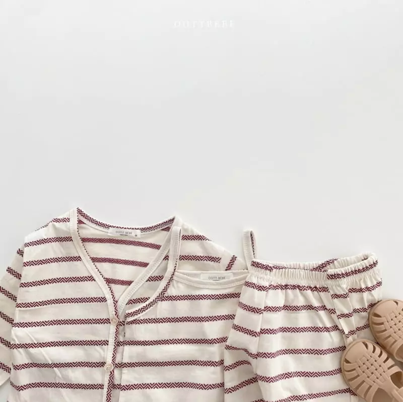 Oott Bebe - Korean Baby Fashion - #babylifestyle - Indian Top Bottom Cardigan Set - 9