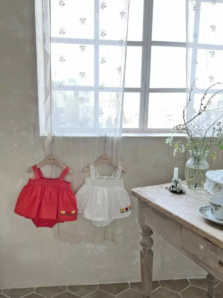Oott Bebe - Korean Baby Fashion - #babyoninstagram - Tulip Punching Lace Bodysuit
