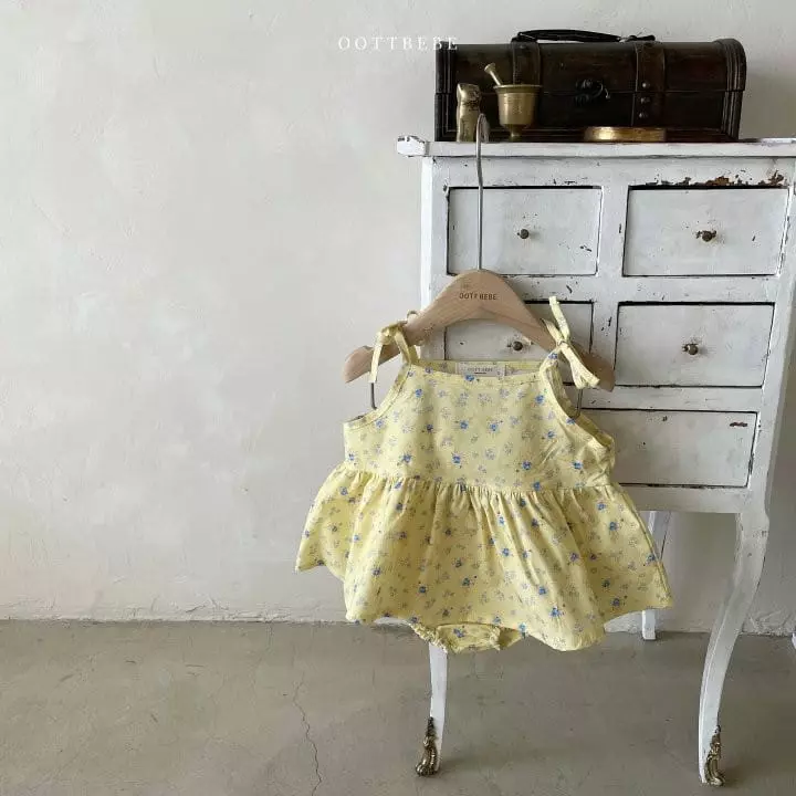 Oott Bebe - Korean Baby Fashion - #babyoninstagram - Flower Sleeveless Bloomer Set - 4