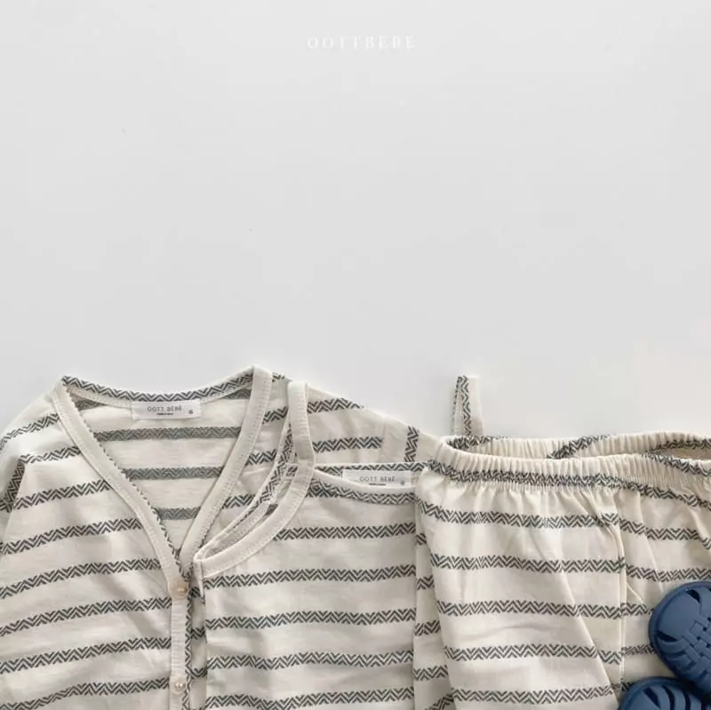 Oott Bebe - Korean Baby Fashion - #babyoutfit - Indian Top Bottom Cardigan Set - 12