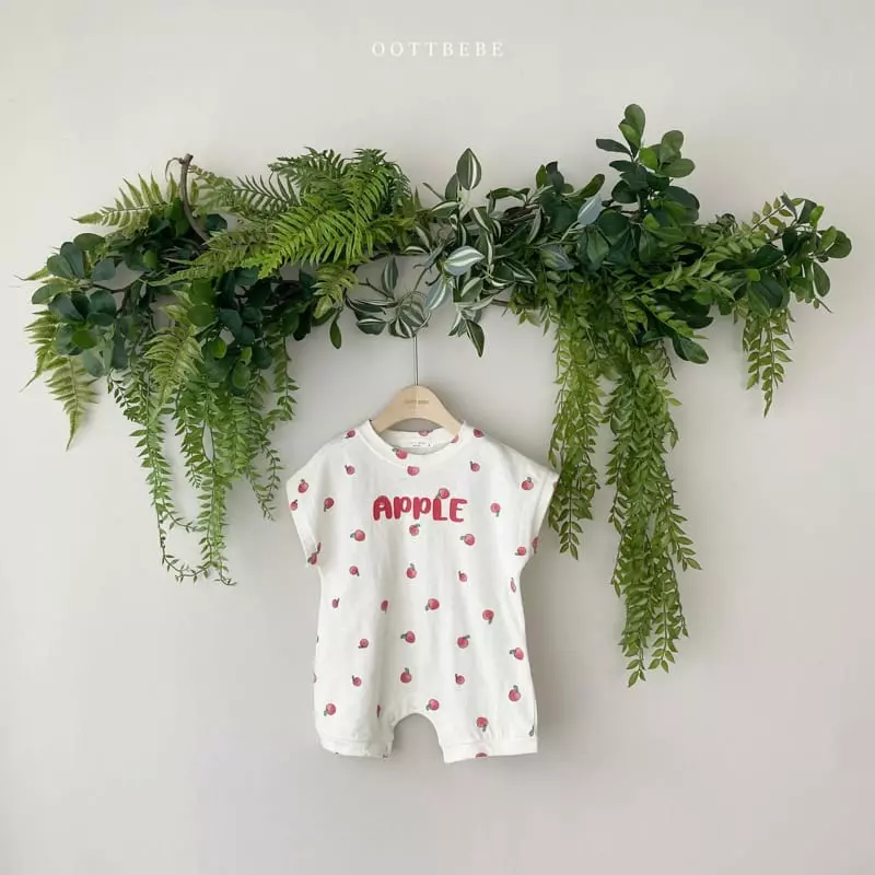 Oott Bebe - Korean Baby Fashion - #babyoutfit - Apple Bodysuit - 2
