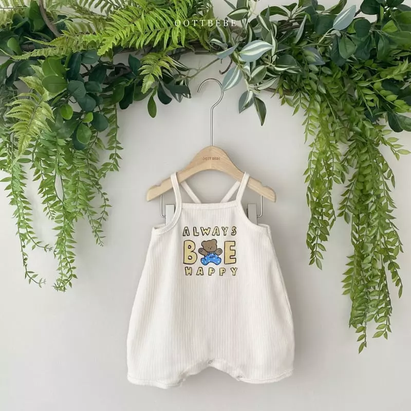Oott Bebe - Korean Baby Fashion - #babyoutfit - Be Happy Waffle Bodysuit