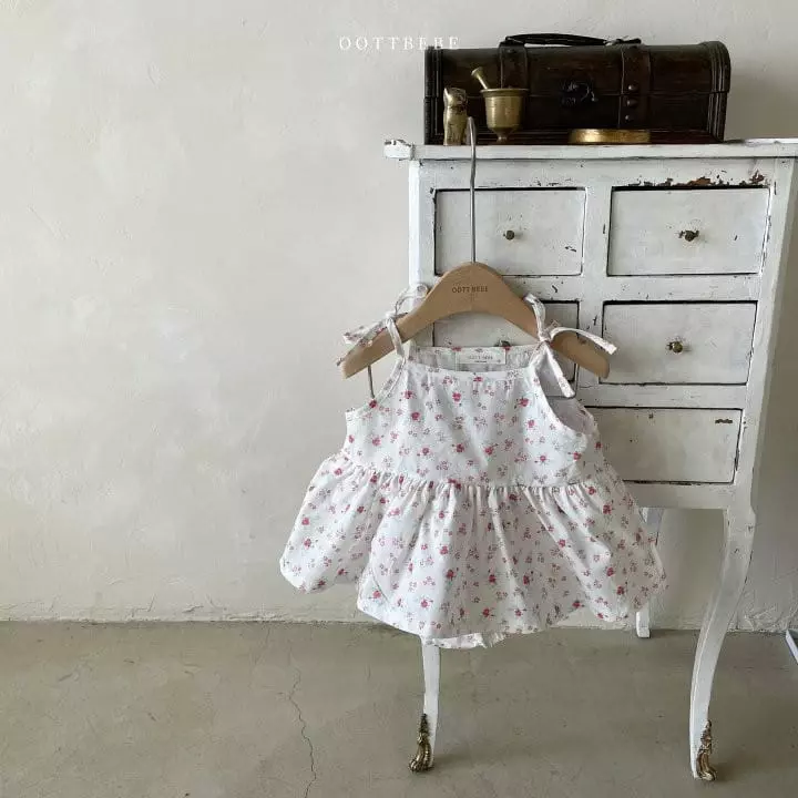 Oott Bebe - Korean Baby Fashion - #babyoutfit - Flower Sleeveless Bloomer Set - 6