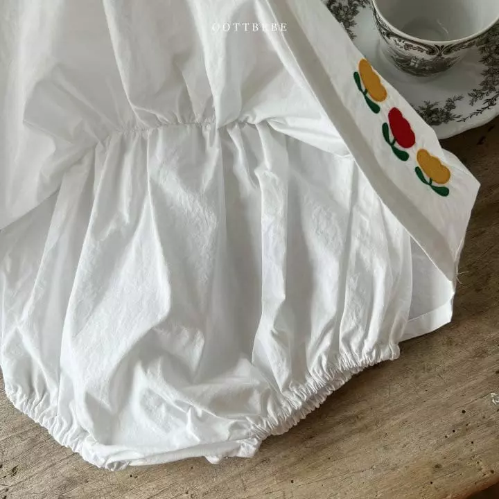 Oott Bebe - Korean Baby Fashion - #babyoutfit - Tulip Punching Lace Bodysuit - 3