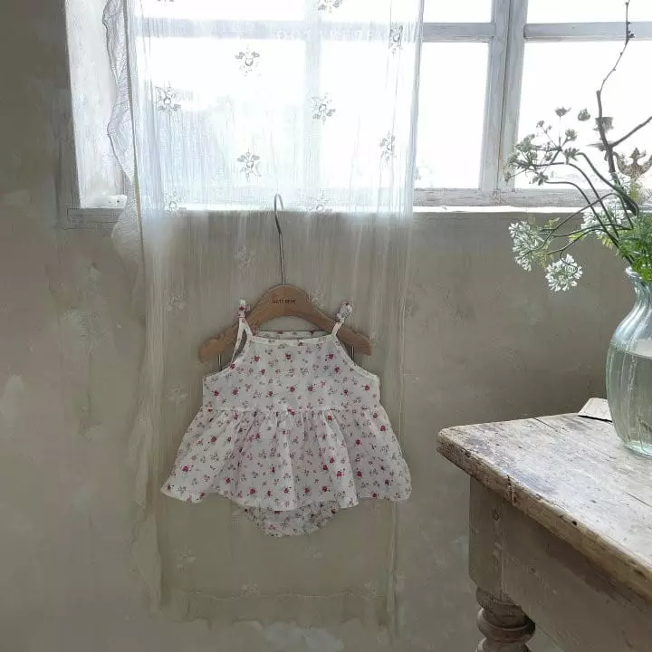 Oott Bebe - Korean Baby Fashion - #babywear - Flower Sleeveless Bloomer Set - 7