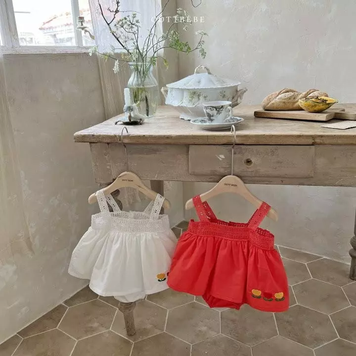 Oott Bebe - Korean Baby Fashion - #babywear - Tulip Punching Lace Bodysuit - 5