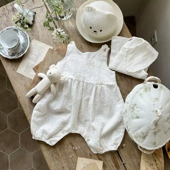 Oott Bebe - Korean Baby Fashion - #onlinebabyboutique - Crayon Teddy Bodysuit  - 7