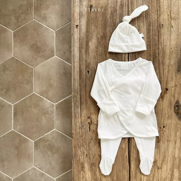 Oott Bebe - Korean Baby Fashion - #onlinebabyshop - Pure Organic Benet Bonnet Set - 3