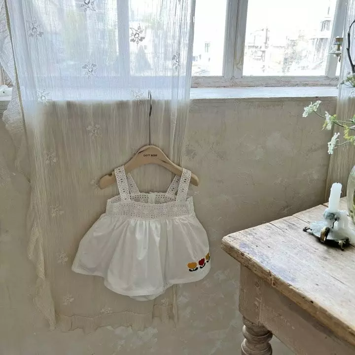 Oott Bebe - Korean Baby Fashion - #onlinebabyshop - Tulip Punching Lace Bodysuit - 7