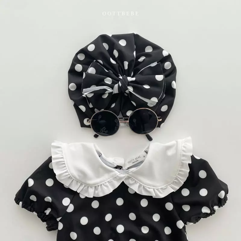 Oott Bebe - Korean Children Fashion - #Kfashion4kids - Collar Dot Swimwear - 8