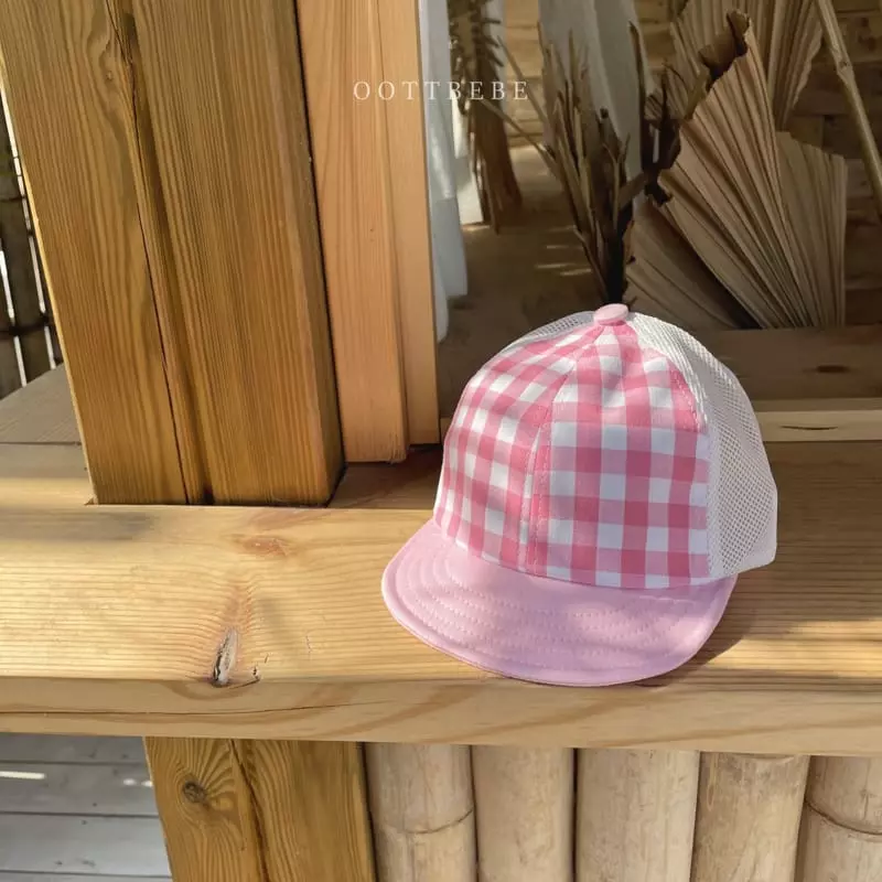 Oott Bebe - Korean Children Fashion - #Kfashion4kids - Check Mesh Cap  - 2