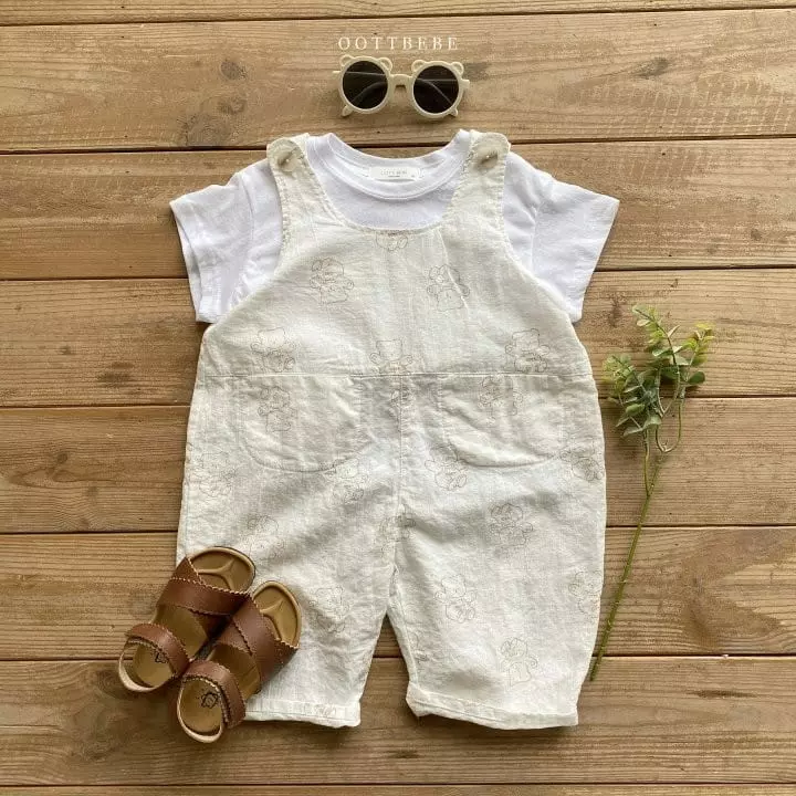 Oott Bebe - Korean Children Fashion - #Kfashion4kids - Crayon Teddy Overalls - 6