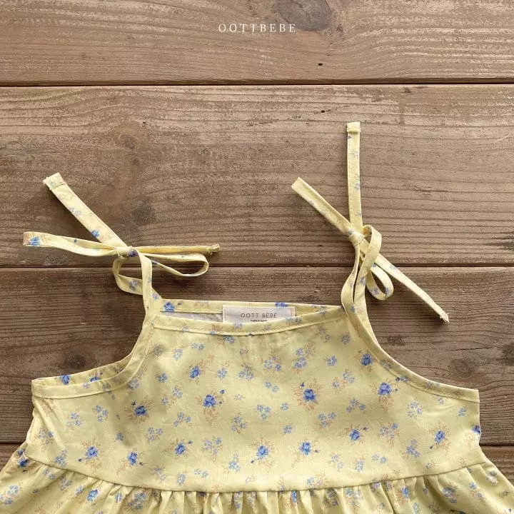 Oott Bebe - Korean Children Fashion - #Kfashion4kids - Flower String Sleeveless One-piece - 5