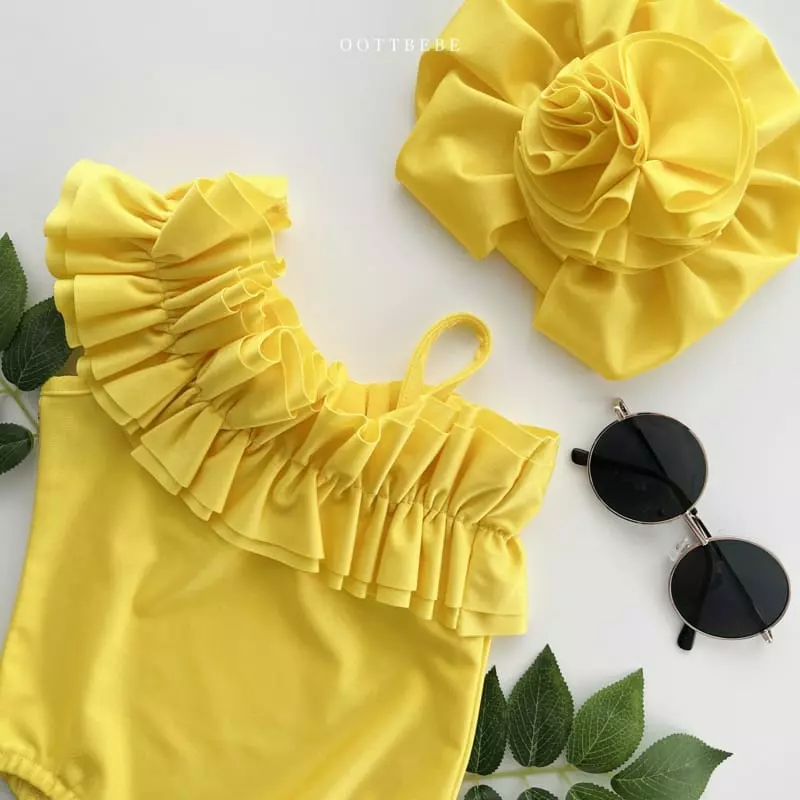 Oott Bebe - Korean Children Fashion - #childofig - Shouler Frill Swimwear - 12
