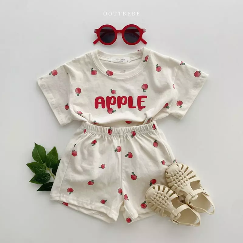 Oott Bebe - Korean Children Fashion - #childofig - Apple Top Bottom Set - 6