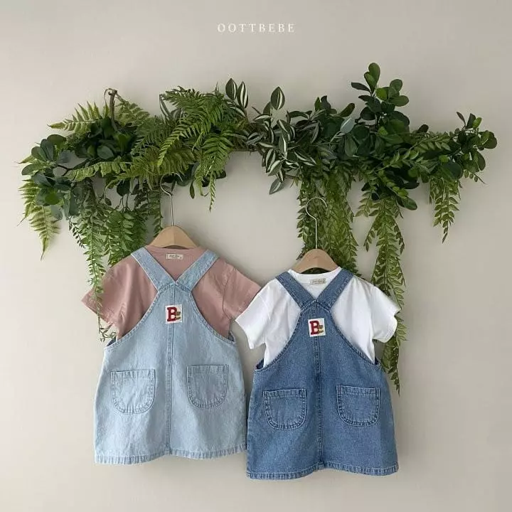 Oott Bebe - Korean Children Fashion - #stylishchildhood - Vivi Denim One-piece - 4