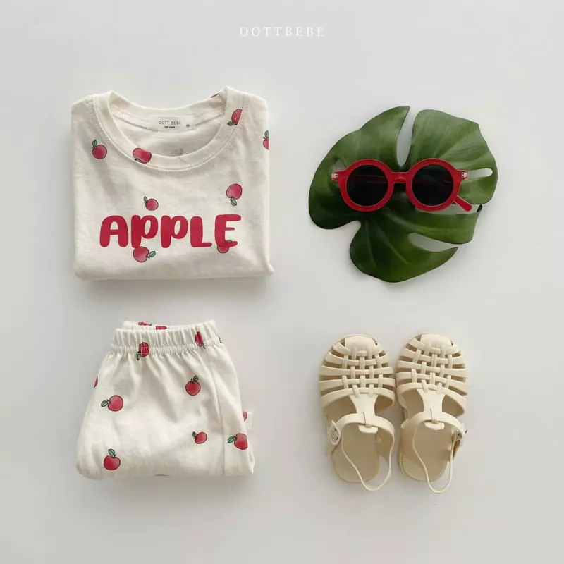 Oott Bebe - Korean Children Fashion - #childrensboutique - Apple Top Bottom Set - 8